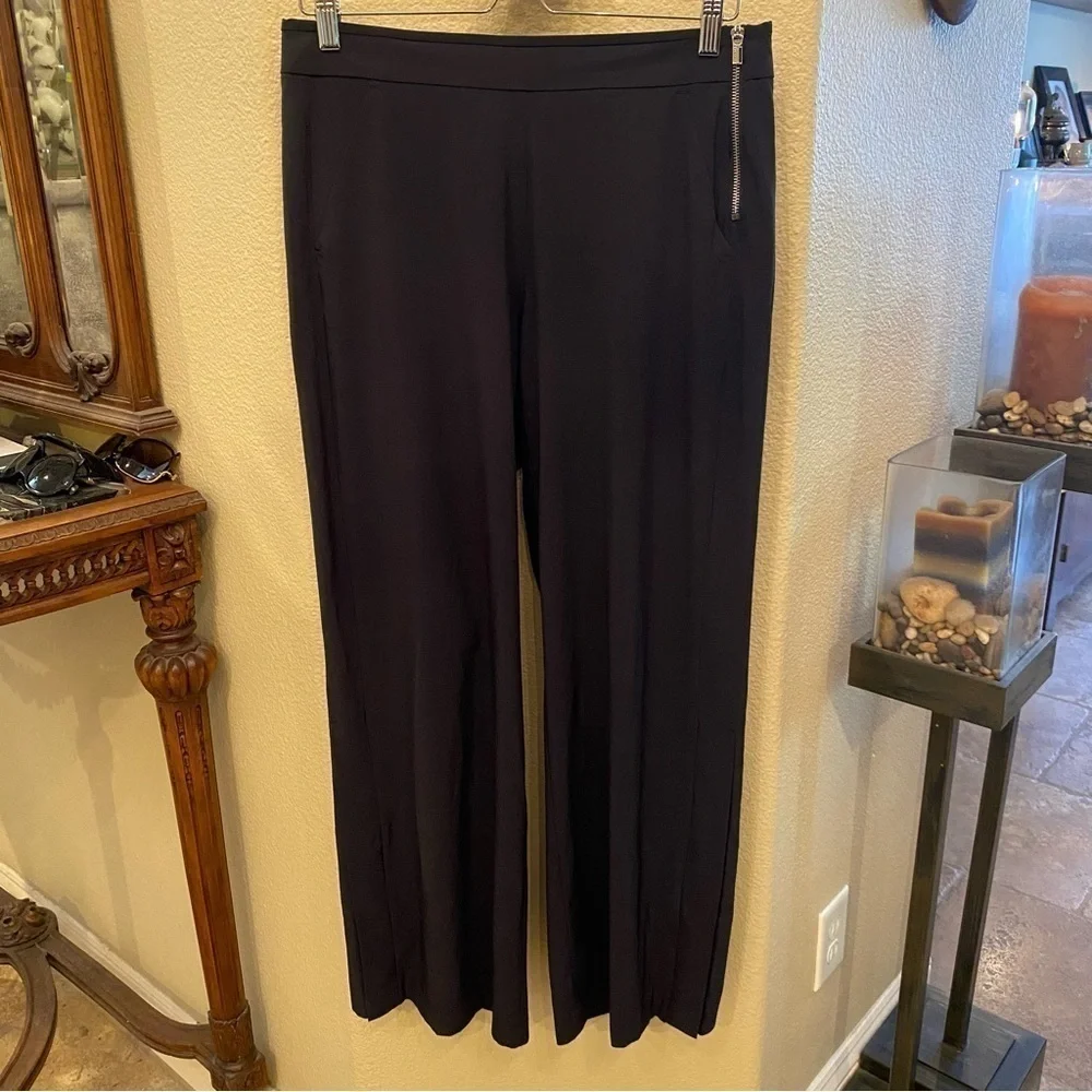 ATHLETA Women Black Wide Leg Snap Sides Pants Size 6